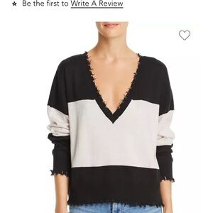 Nation LTD Jolie Distressed Color-Block Sweater small top